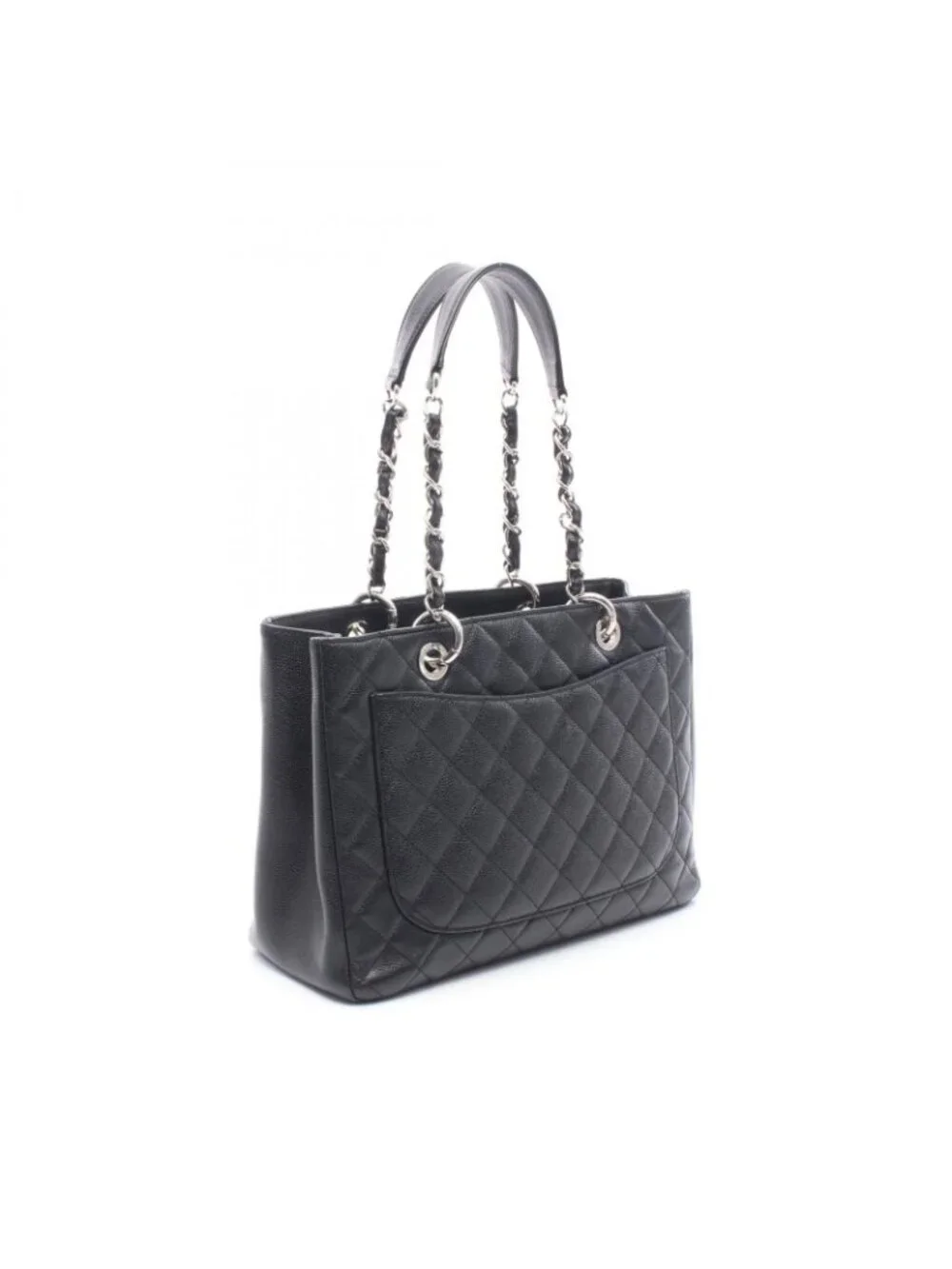 ★SOLD★ Chanel Tote Quilted Grand Shopping GST Black Caviar Leather Chain - Picture 2 of 12